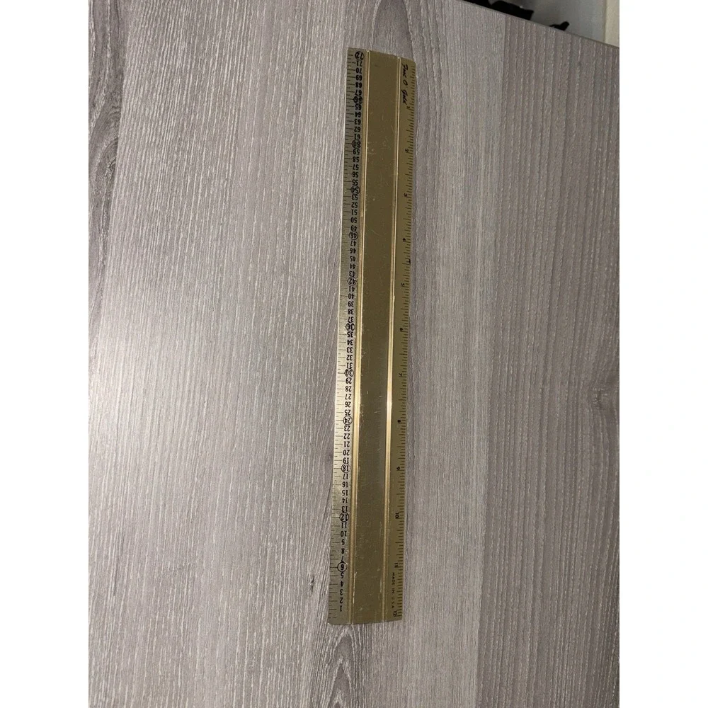 Vintage Foot Of Gold Ruler Made‎ In The USA Santa Barbara CA Office Gift Desk